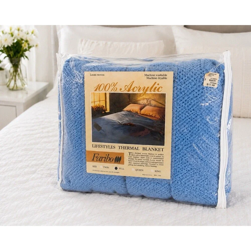 Vintage Faribo Thermal Blanket Full Vintage Size Fits Modern Queen Approx. 91x95
